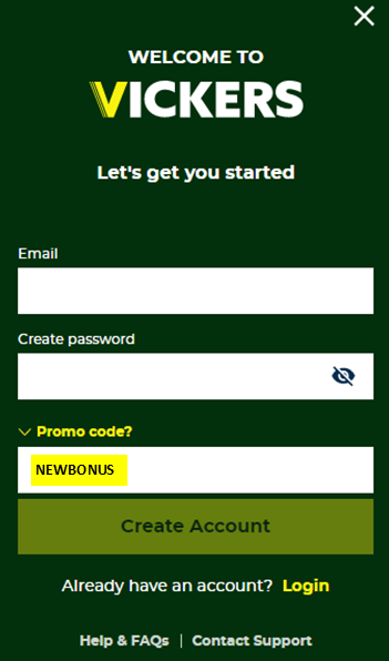 Vickers Bet Promo Code